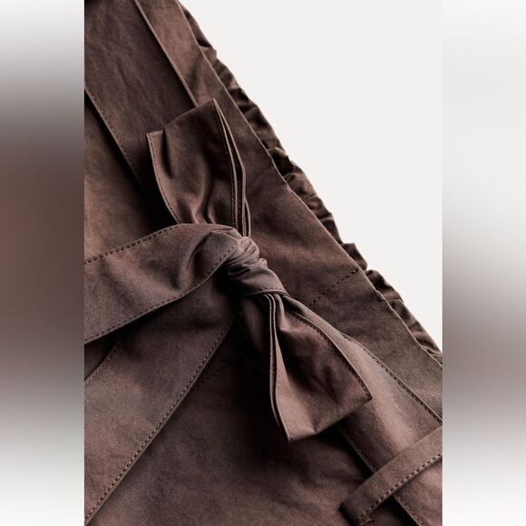 Zara ZW collection 100% cotton belted pants - Picture 6 of 7